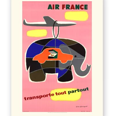 Affiche Air France - Transporte tout, partout - 50x70 en tube