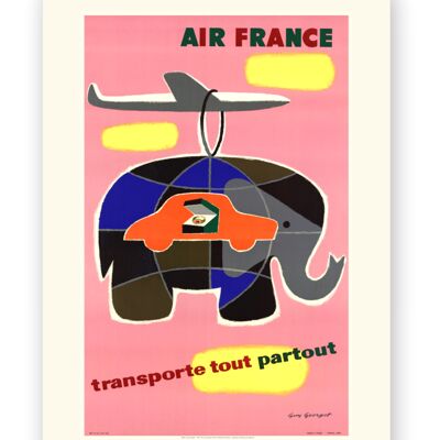Affiche Air France - Transporte tout, partout - 60x80 en tube