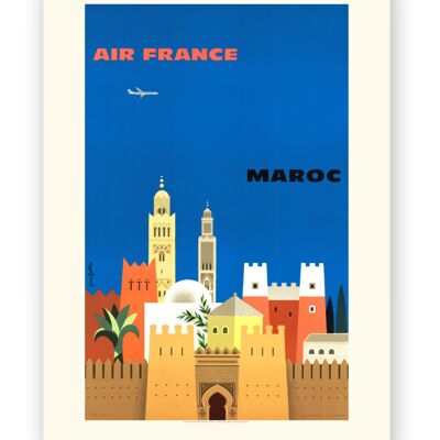 Affiche Air France - Maroc - 50x70 en tube