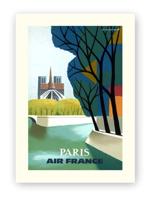 Affiche Air France - Paris (Notre-Dame) - 40x50