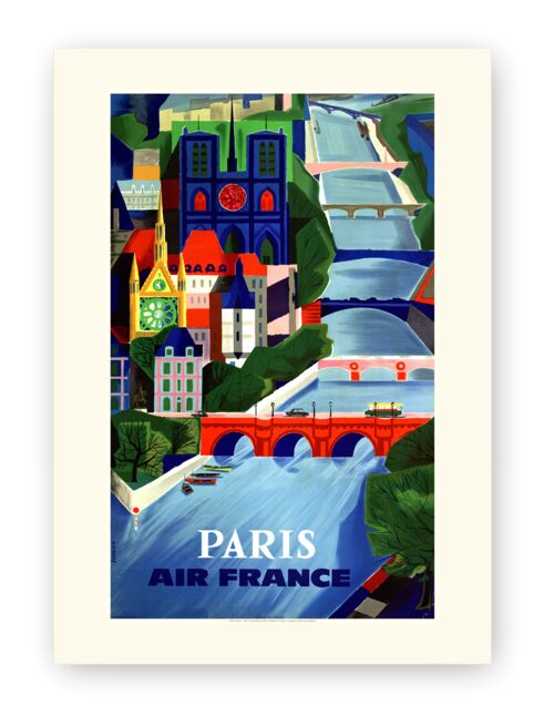 Affiche Air France - Paris - 50x70 en tube - Motif 1