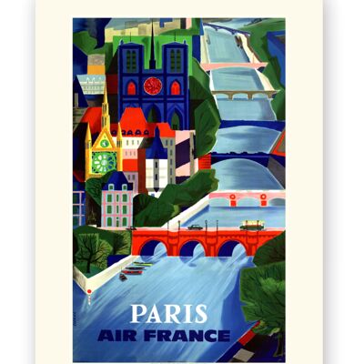 Affiche Air France - Paris - 50x70 en tube - Motif 1