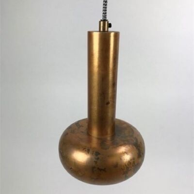 Bella lampada a sospensione robusta in metallo con una lucentezza dorata 3