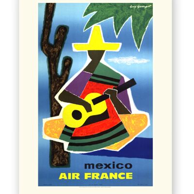 Affiche Air France - Mexique - 50x70 en tube