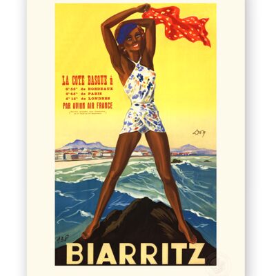 Affiche Air France - Biaritz - 40x50