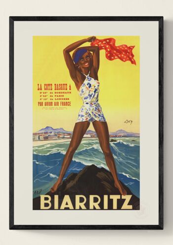 Affiche Air France - Biaritz - 60x80 en tube 2