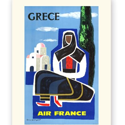 Affiche Air France - Grèce - 30x40