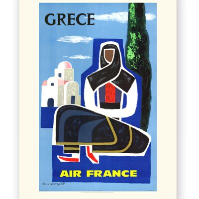Affiche Air France - Grèce - 50x70 en tube