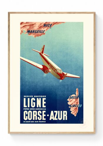 Affiche Air France - Corse Azur - 60x80 en tube 2