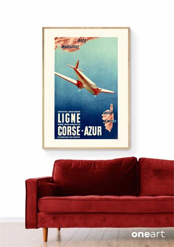 Affiche Air France - Corse Azur - 60x80 en tube 3