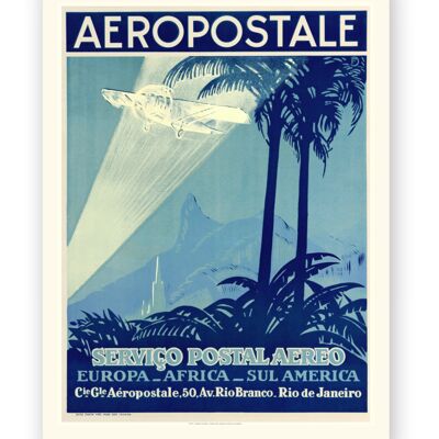 Affiche Air France - Europe-Africa-Sul America - 30x40