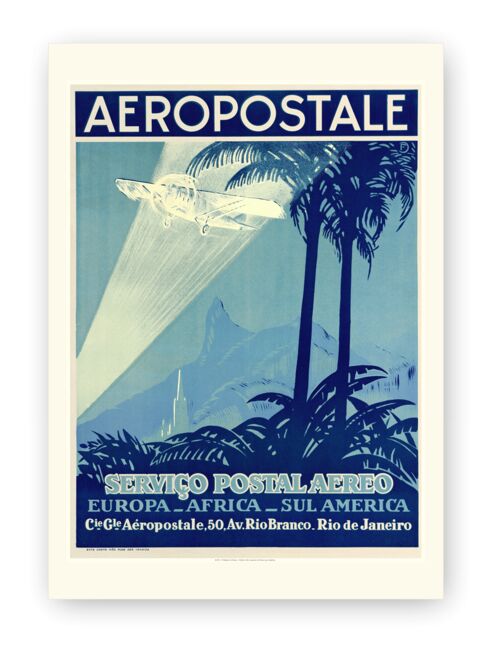 Affiche Air France - Europe-Africa-Sul America - 60x80 en tube