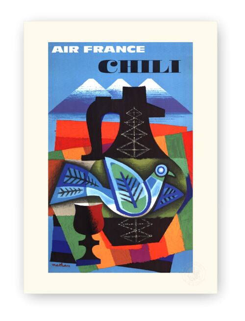 Affiche Air France - Chili - 30x40