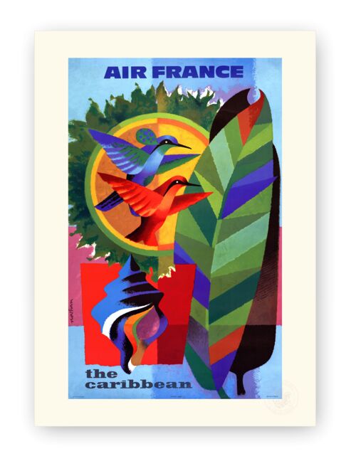 Affiche Air France - Les Caraïbes - 30x40