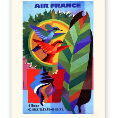 Affiche Air France - Les Caraïbes - 30x40