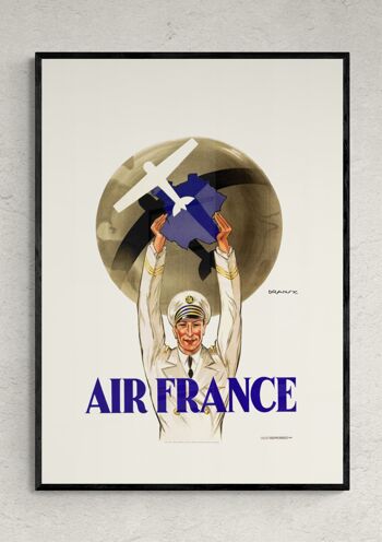 Affiche Air France - Première Affiche de la compagnie - 60x80 en tube 2