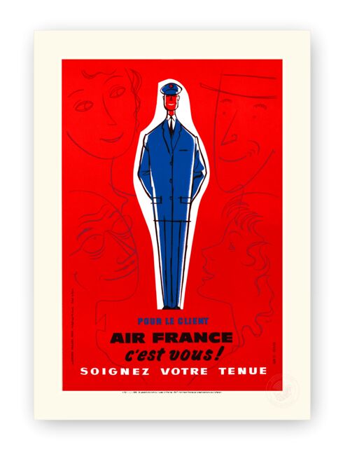 Affiche Air France - Soignez votre tenue - 30X40