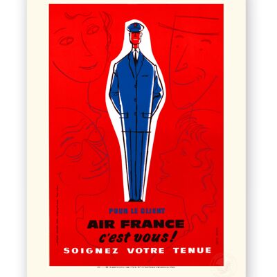 Affiche Air France - Soignez votre tenue - 50X70T