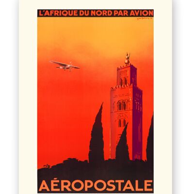 Affiche Air France - L'Afrique du Nord par avion - 30x40