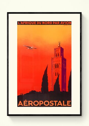 Affiche Air France - L'Afrique du Nord par avion - 60x80 en tube 2