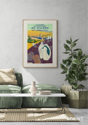 Affiche Air France - l’hiver le printemps au maroc - 60x80 en tube - Motif 1 3