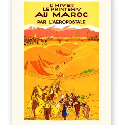 Affiche Air France - l’hiver le printemps au maroc - 60x80 en tube