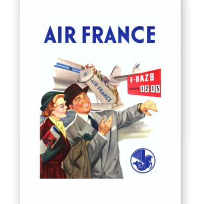 Affiche Air France - Pannonceau Horaire - 30x40