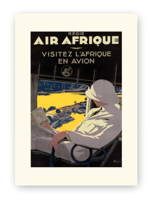Affiche Air France - Visitez l ‘ Afrique en Avion - 30x40