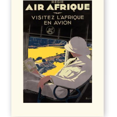 Affiche Air France - Visitez l ‘ Afrique en Avion - 40x50
