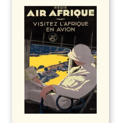 Affiche Air France - Visitez l ‘ Afrique en Avion - 60x80 en tube