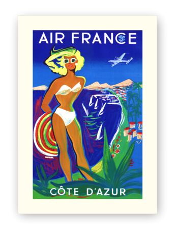 Affiche Air France - Côte d'Azur - 50x70 en tube - Motif 3 1