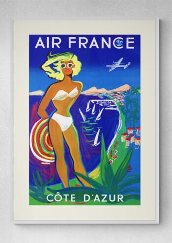 Affiche Air France - Côte d'Azur - 50x70 en tube - Motif 3 2