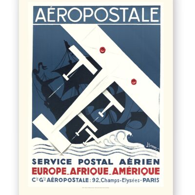 Affiche Air France - Service postal aérien - 30x40