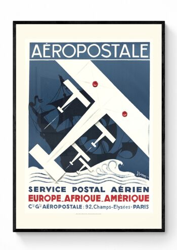 Affiche Air France - Service postal aérien - 50x70 en tube 2