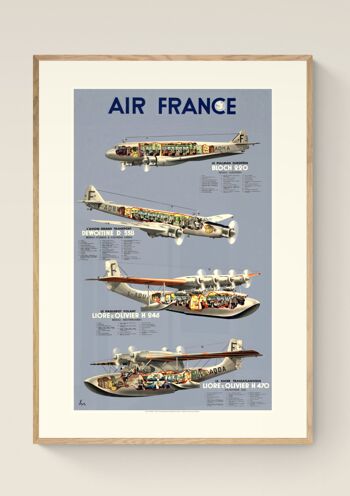 Affiche Air France - Flotte époque - 30x40 2