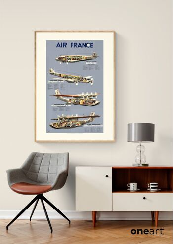 Affiche Air France - Flotte époque - 30x40 3