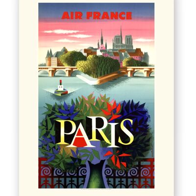 Affiche Air France - Paris - 60x80 en tube