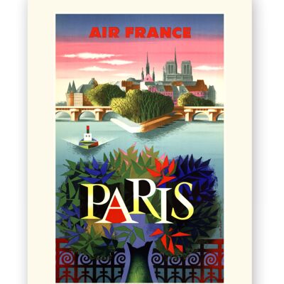 Affiche Air France - Paris - 60x80 en tube