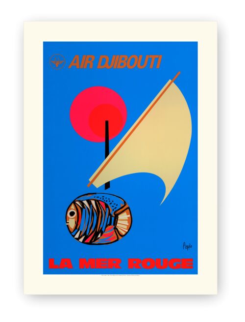 Affiche Air France - La Mer rouge - 50X70 en tube