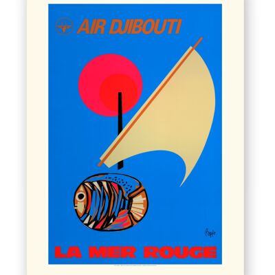 Affiche Air France - La Mer rouge - 50X70 en tube