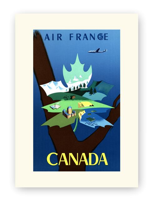 Affiche Air France - Canada - 50x70 en tube