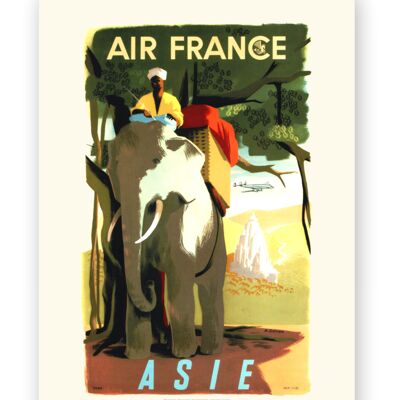 Affiche Air France - Asie - 50x70 en tube