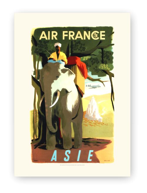 Affiche Air France - Asie - 60x80 en tube