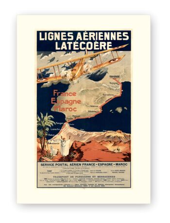 Affiche Air France - LATECOERE Affiche 1921 - 50x70 en tube 1