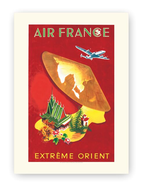 Affiche Air France - Extrême Orient - 60x80 en tube