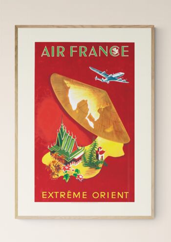 Affiche Air France - Extrême Orient - 60x80 en tube 2