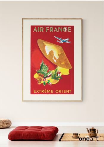 Affiche Air France - Extrême Orient - 60x80 en tube 3