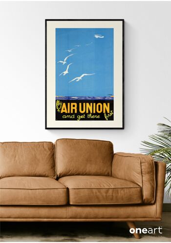 Affiche Air France - Fly by Air Union and get there first - 50x70 en tube 3