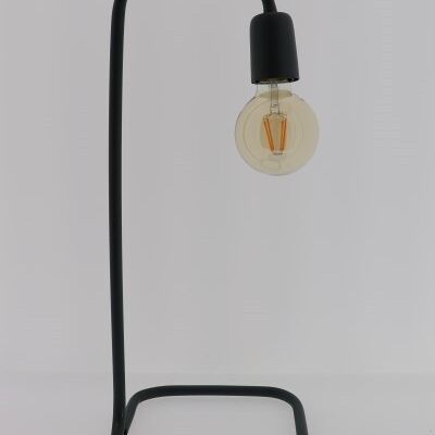 Schöne Lampe für den Tisch oder Schreibtisch handgefertigt und aus Metall grau / grün