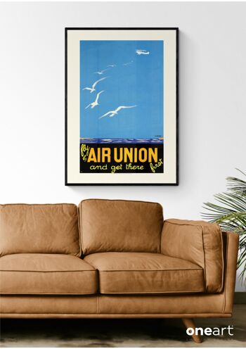 Affiche Air France - Fly by Air Union and get there first - 60x80 en tube 3